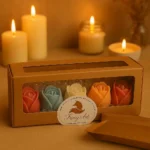 Set cadou cu 5 flori parfumate din ceară de soia în cutie
