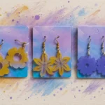 Colecție de cercei handmade din rășină epoxidică, modele florale colorate