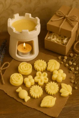 Set Wax Melts Summer Love cu difuzor ceramic și forme florale parfumate
