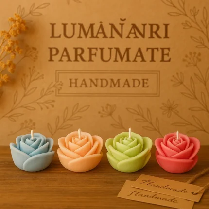 Colecție de trandafiri parfumați handmade din ceară de soia
