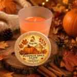 Lumânare parfumată Pumpkin Spice Glow FoxyArt cu capac din lemn