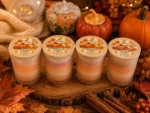 Lumânări parfumate Pumpkin Spice Glow FoxyArt în decor de toamnă