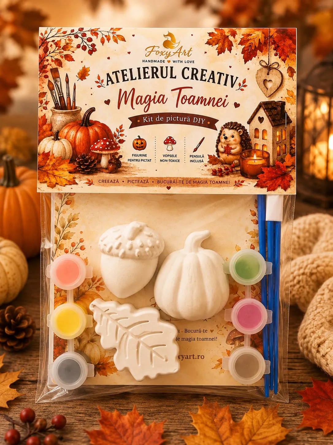 atelierul-creativ-magia-toamnei-mini-kit Kit de pictură DIY pentru copii Magia Toamnei Mini Kit FoxyArt